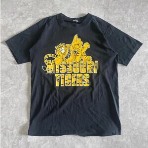 90s Vintage Missouri Tigers Black T Shirt Size M